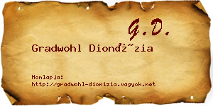 Gradwohl Dionízia névjegykártya